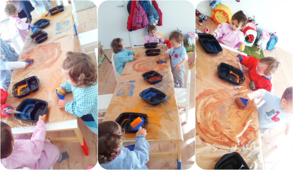 Pintando con rodillo