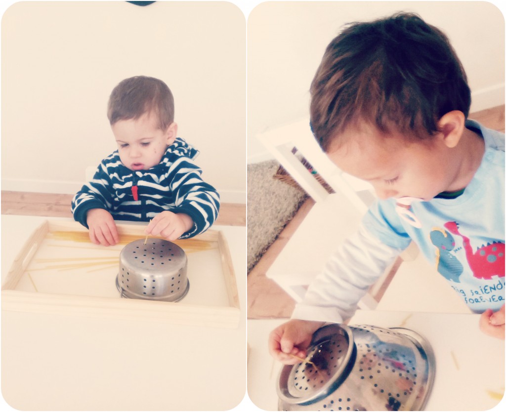 Espaguetis y colador